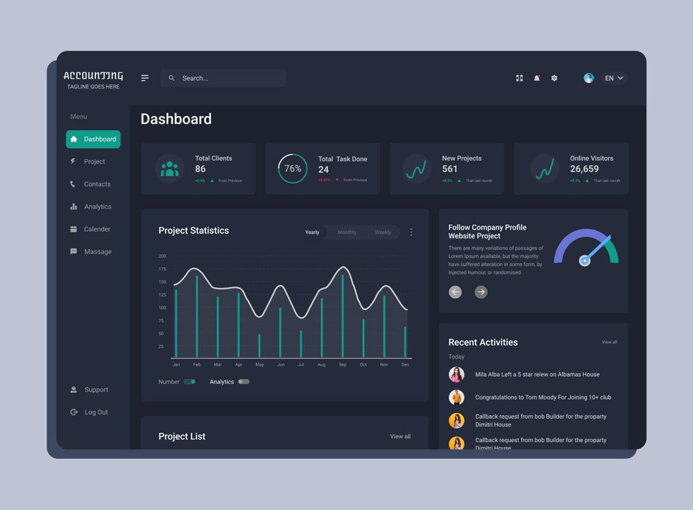 SaaS product dashboard interface